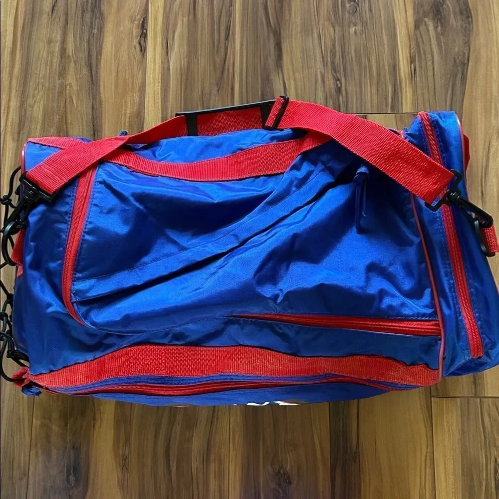 Snickers Blue and Red Duffel Bag